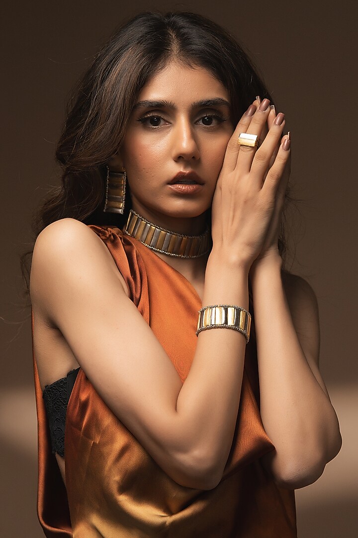 Two-Tone Plated Handcrafted Bracelet by Aaree Accessories at Pernia's Pop Up Shop