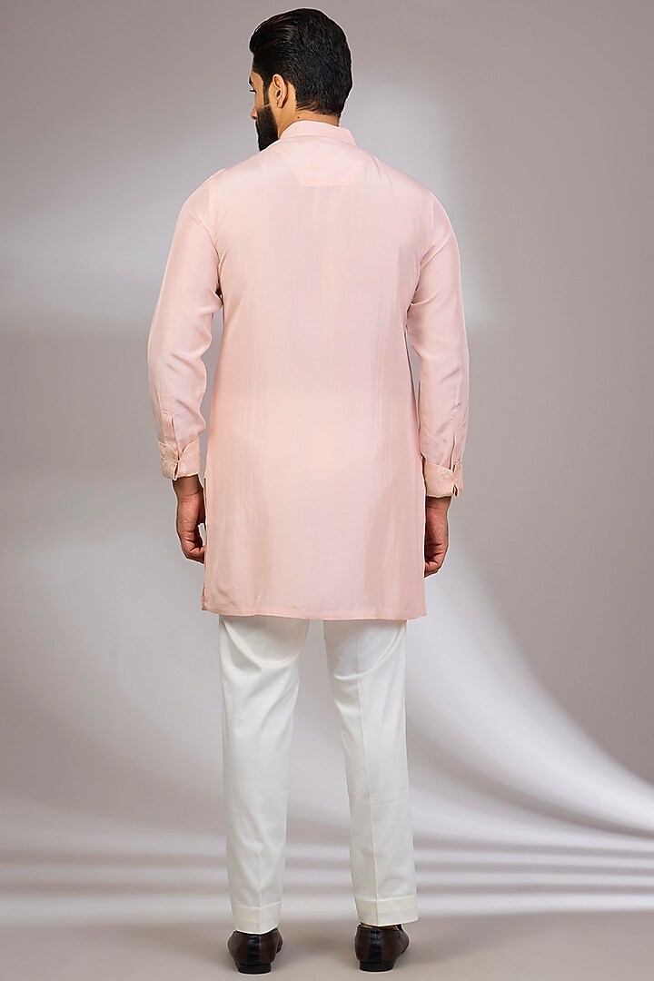 Powder Pink Organza & Habutai Silk Bundi Set by ARJAN DUGAL at Pernia's Pop Up Shop