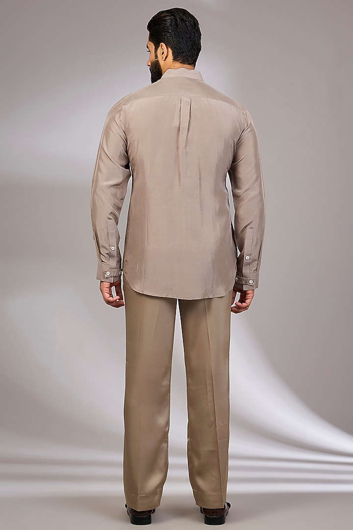 Copper Bronze Organza & Habutai Silk Bundi Set by ARJAN DUGAL at Pernia's Pop Up Shop