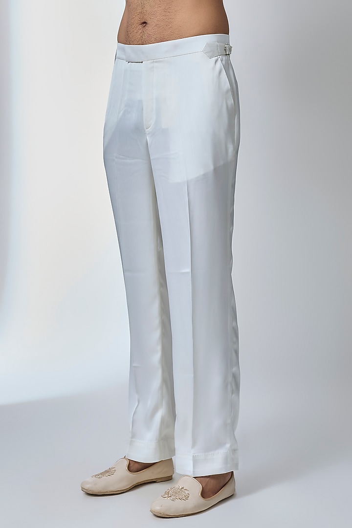 Off-White Organza Embroidered Achkan Jacket Set by ARJAN DUGAL at Pernia's Pop Up Shop