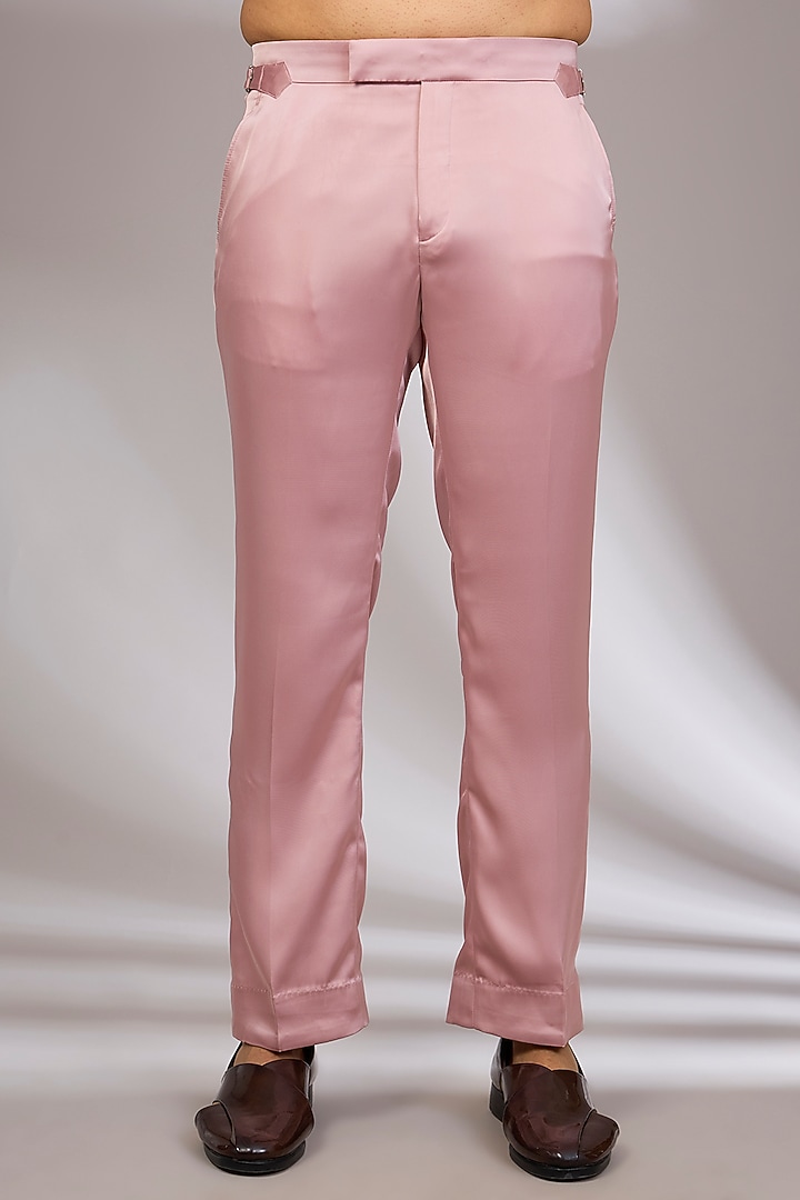 Pink Champagne Georgette & Satin Kurta Set by ARJAN DUGAL at Pernia's Pop Up Shop