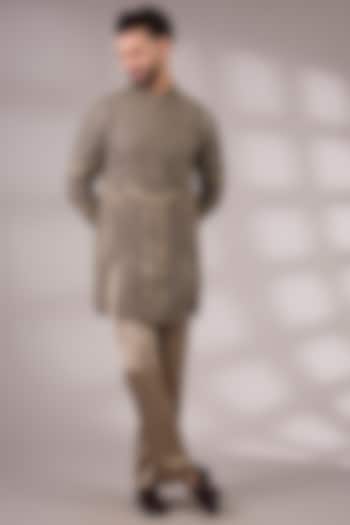 Copper Bronze Georgette & Satin Kurta Set by ARJAN DUGAL at Pernia's Pop Up Shop