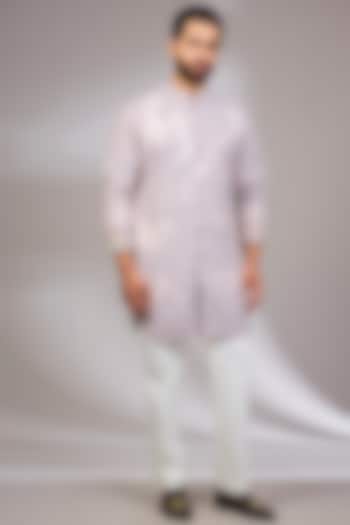 Powder Pink Georgette & Satin Kurta Set by ARJAN DUGAL at Pernia's Pop Up Shop
