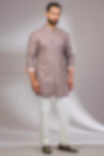 Brown Georgette & Satin Kurta Set by ARJAN DUGAL at Pernia's Pop Up Shop