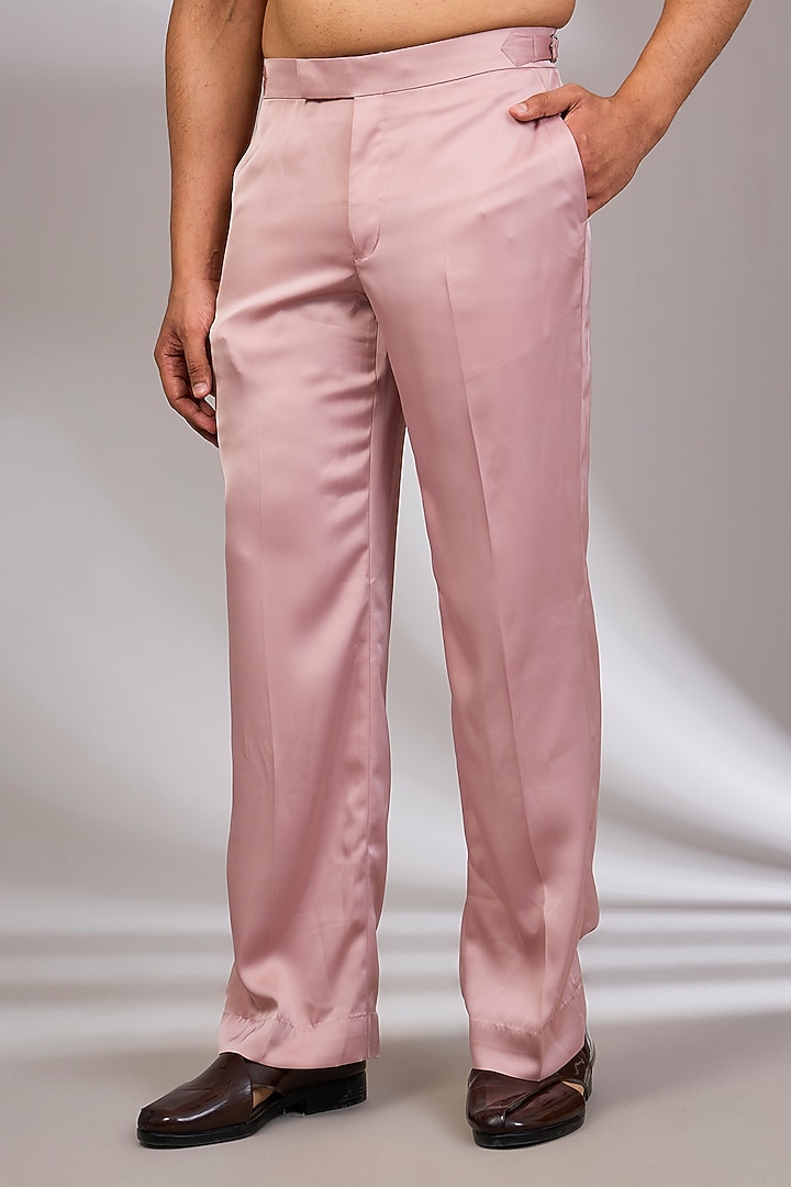 Pink Champagne Georgette & Satin Kurta Set by ARJAN DUGAL at Pernia's Pop Up Shop