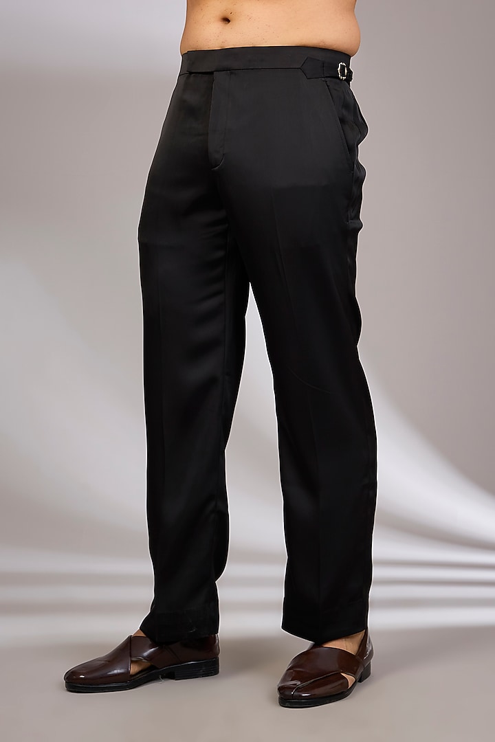 Black Georgette & Satin Kurta Set by ARJAN DUGAL at Pernia's Pop Up Shop