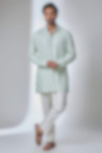 Mint Green Georgette Kurta Set by ARJAN DUGAL at Pernia's Pop Up Shop
