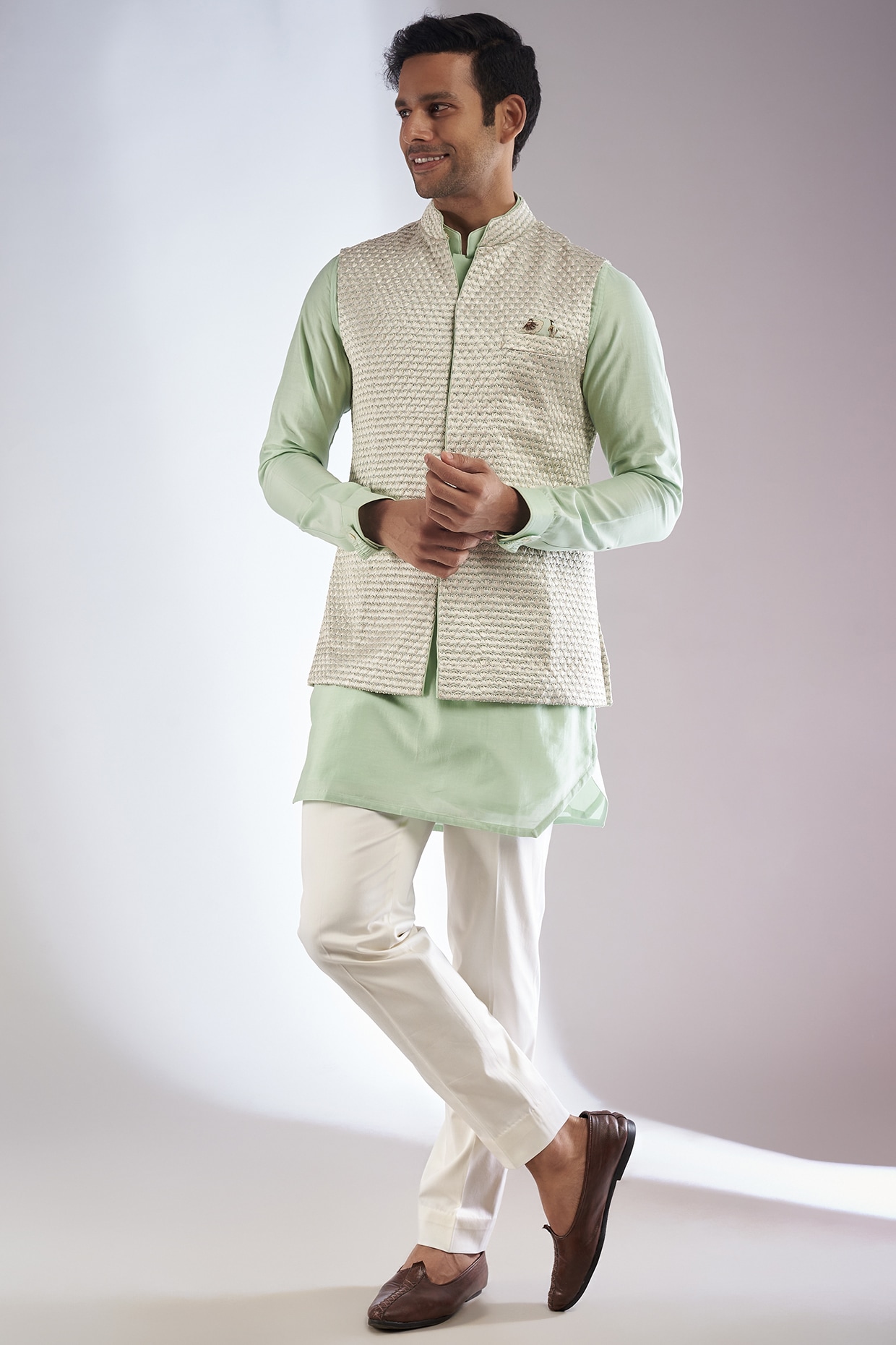 Buy Peter England Lime Green Italian Fit Linen Nehru Jacket - Jackets for  Men 842456 | Myntra