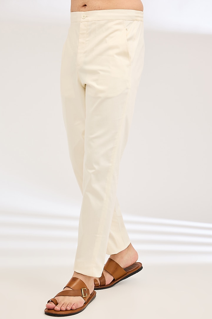 Storm Grey Chanderi Silk & Cotton Satin Lycra Machine Embroidered Kurta Set by ARJAN DUGAL at Pernia's Pop Up Shop
