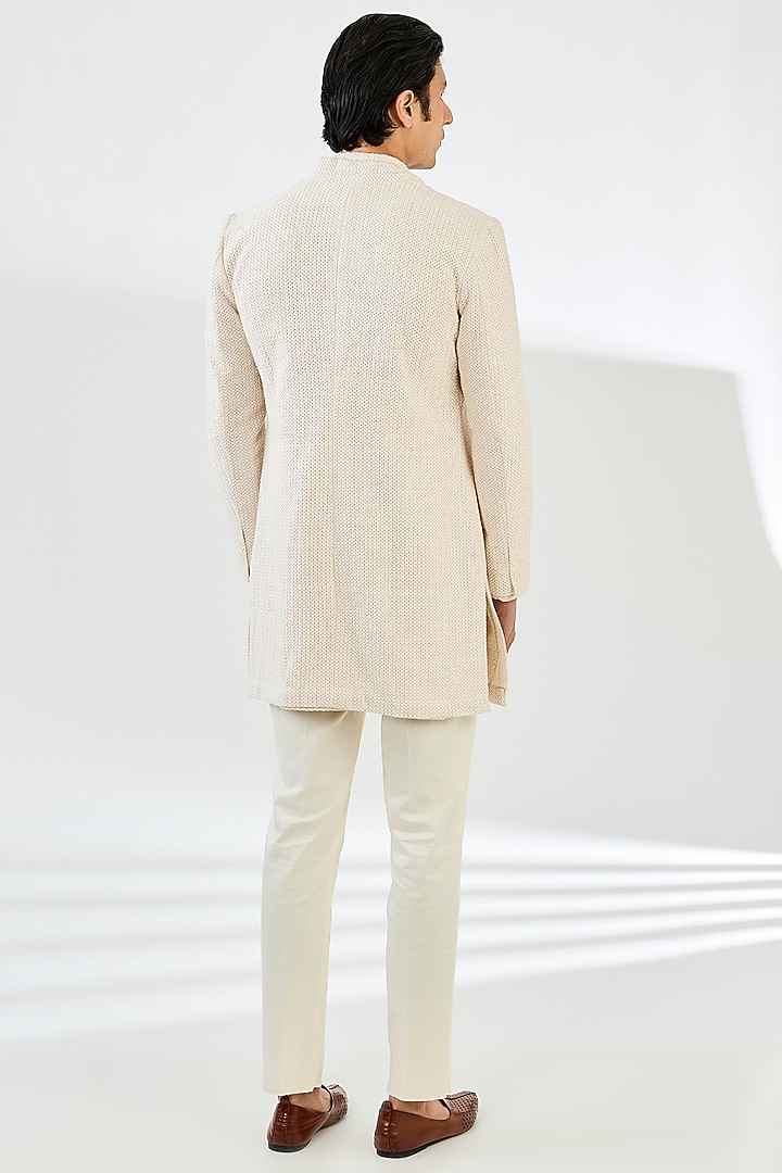 Off-White Organza Indo-Western Set by ARJAN DUGAL at Pernia's Pop Up Shop