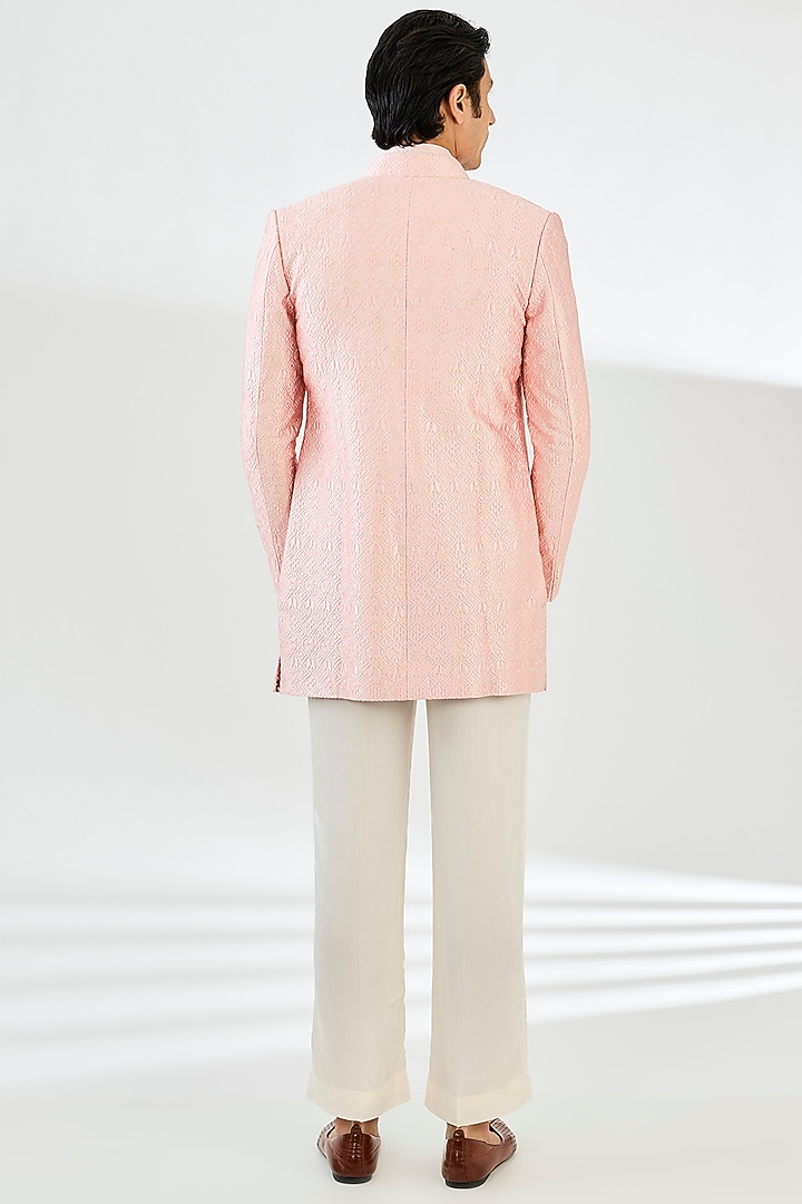 Pink Chanderi Silk Indo-Western Set by ARJAN DUGAL at Pernia's Pop Up Shop