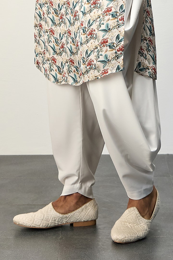 Ivory Modal Printed Kurta Set by ARJAN DUGAL at Pernia's Pop Up Shop