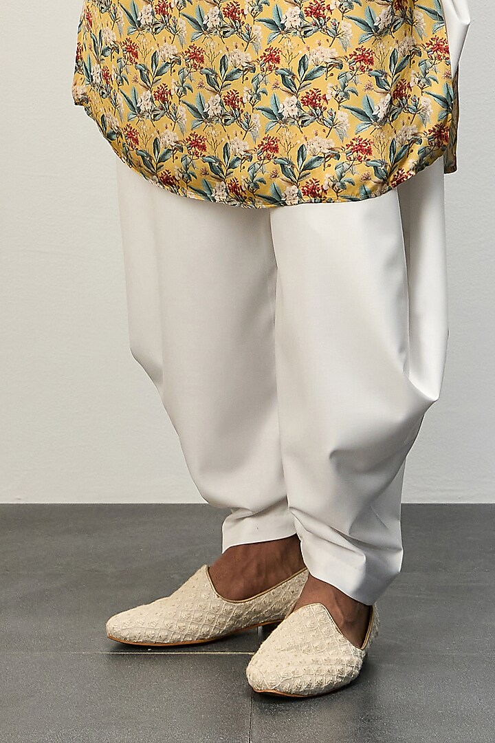 Mustard Modal Printed Kurta Set by ARJAN DUGAL at Pernia's Pop Up Shop