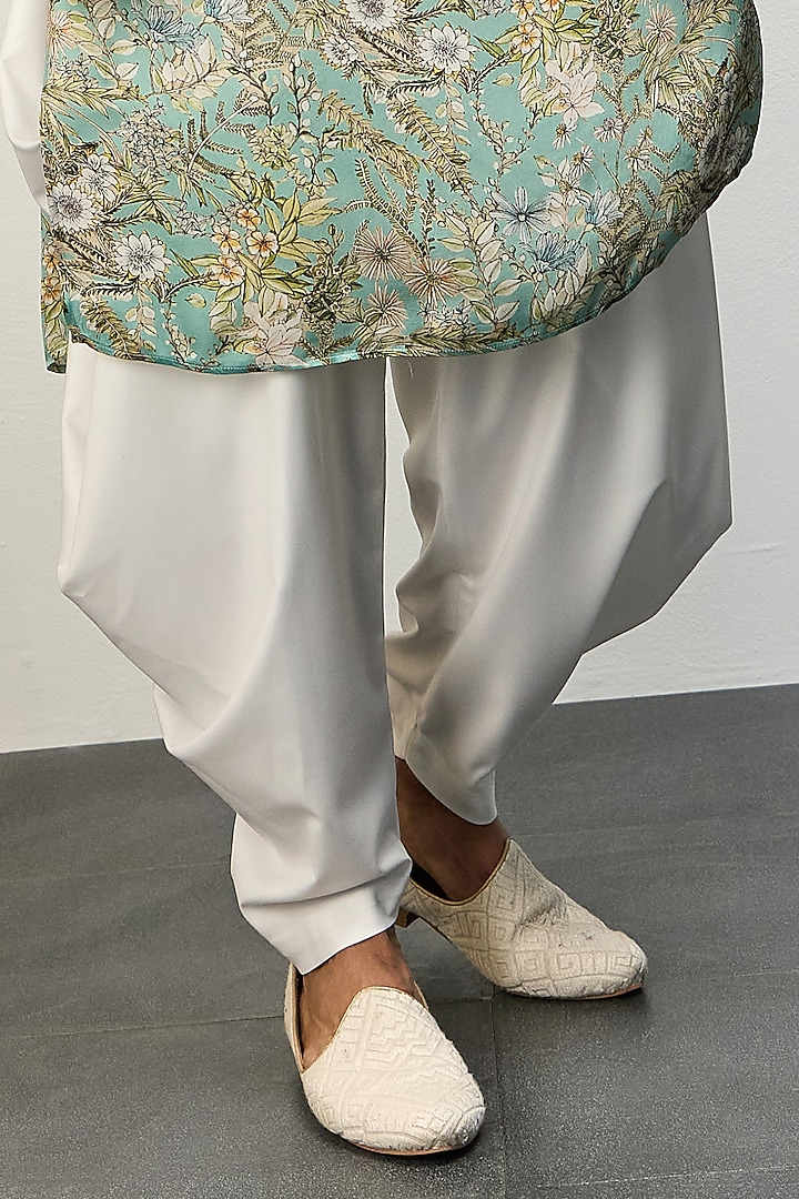 Pastel Blue Modal Printed Kurta Set by ARJAN DUGAL at Pernia's Pop Up Shop