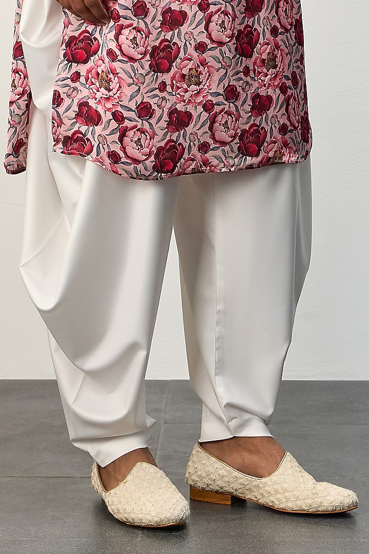 Pink Peonies Modal Printed Kurta Set by ARJAN DUGAL at Pernia's Pop Up Shop