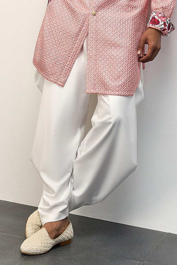 Pink Chanderi Silk Kurta Set by ARJAN DUGAL at Pernia's Pop Up Shop