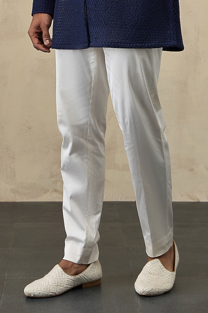 Blue Organza & Viscose Embroidered Straight Kurta Set by ARJAN DUGAL at Pernia's Pop Up Shop