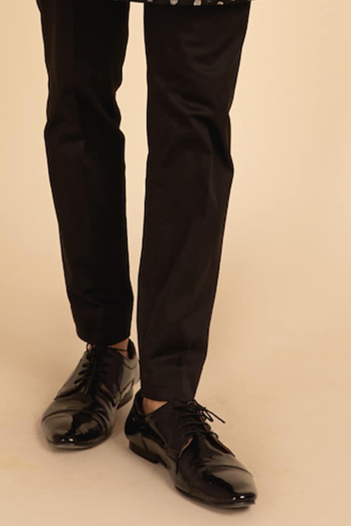 Black Banarasi Silk Kurta Set by ARJAN DUGAL at Pernia's Pop Up Shop
