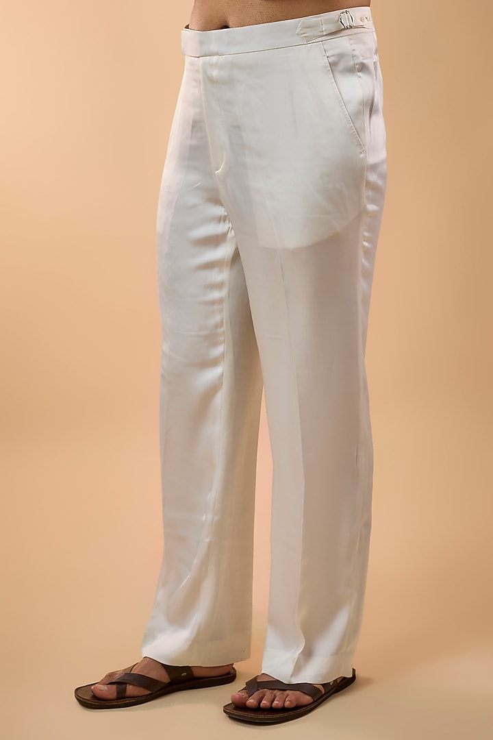 Off-White Pink Organza & Satin Kurta Set by ARJAN DUGAL at Pernia's Pop Up Shop
