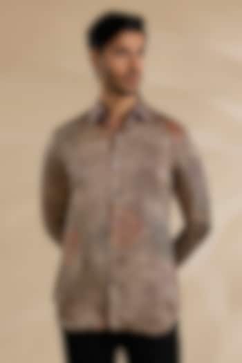 Red Bamboo Silk Shirt by ARJAN DUGAL