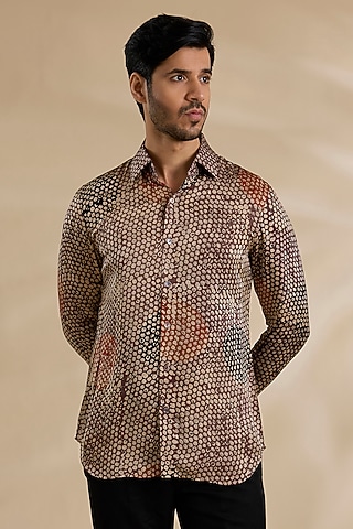 Red Bamboo Silk Shirt by ARJAN DUGAL