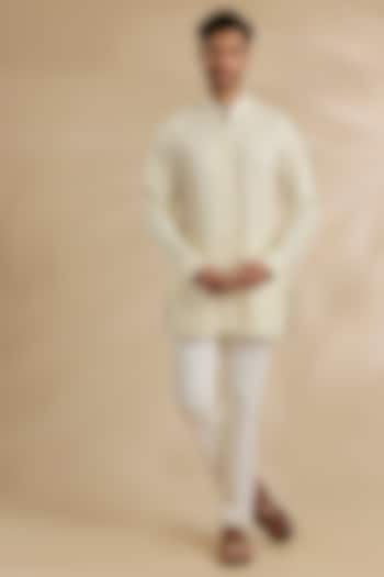 Ivory Chanderi Silk Kurta Set by ARJAN DUGAL