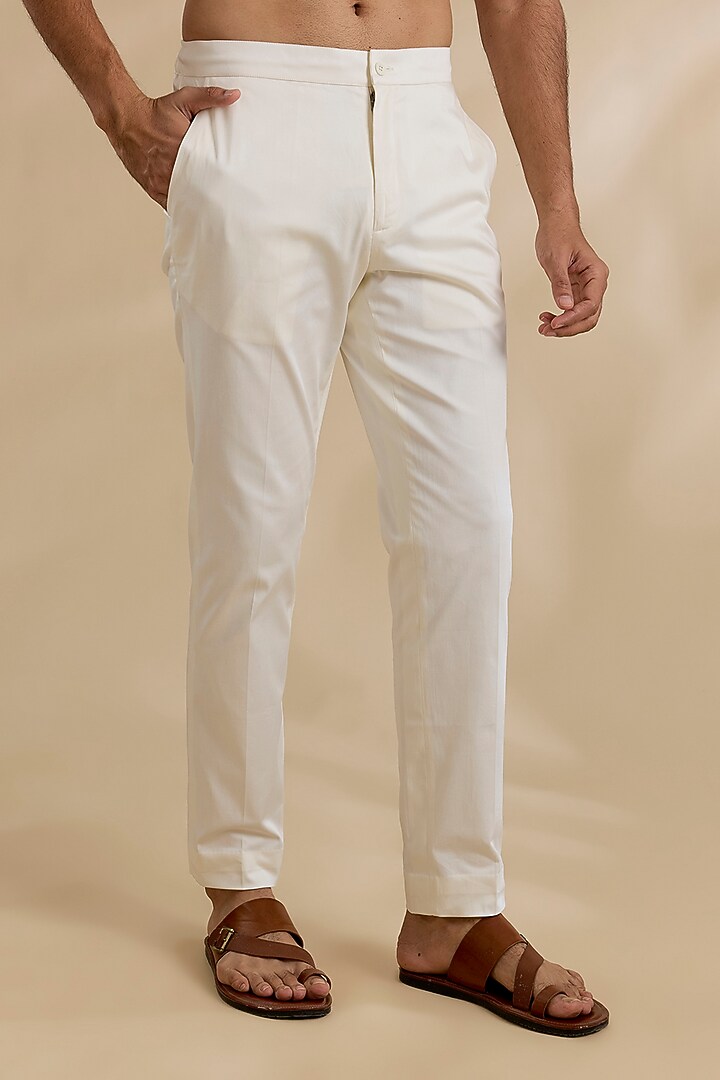 Ivory Chanderi Silk Kurta Set by ARJAN DUGAL at Pernia's Pop Up Shop