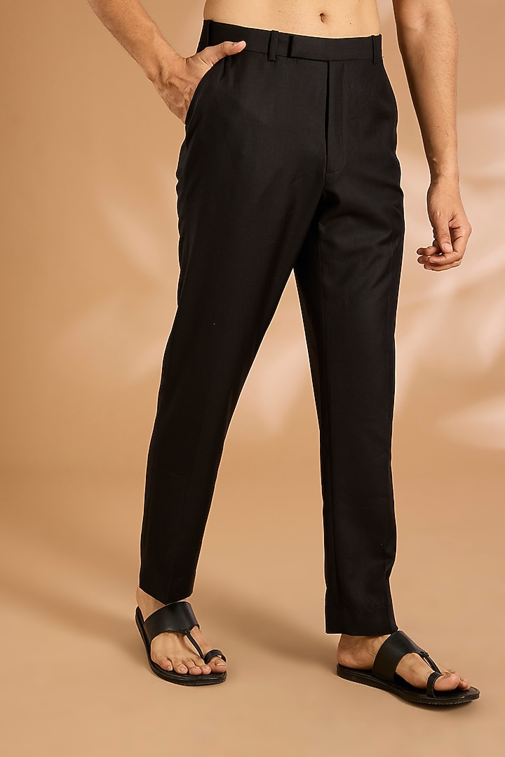 Black Silk Kurta Set by ARJAN DUGAL at Pernia's Pop Up Shop