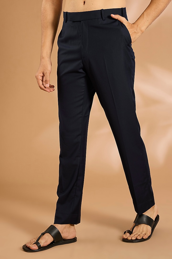 Navy Blue Silk Kurta Set by ARJAN DUGAL at Pernia's Pop Up Shop
