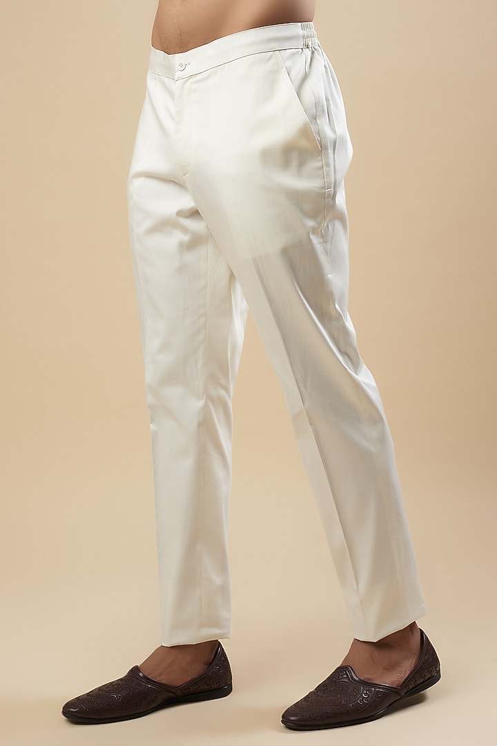 Cream Silk Embroidered Kurta Set by ARJAN DUGAL at Pernia's Pop Up Shop