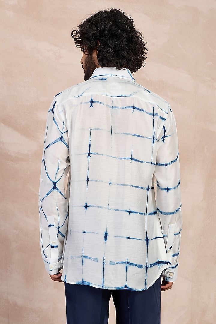Off-White Bamboo Silk Party Wear Shirt by ARJAN DUGAL at Pernia's Pop Up Shop