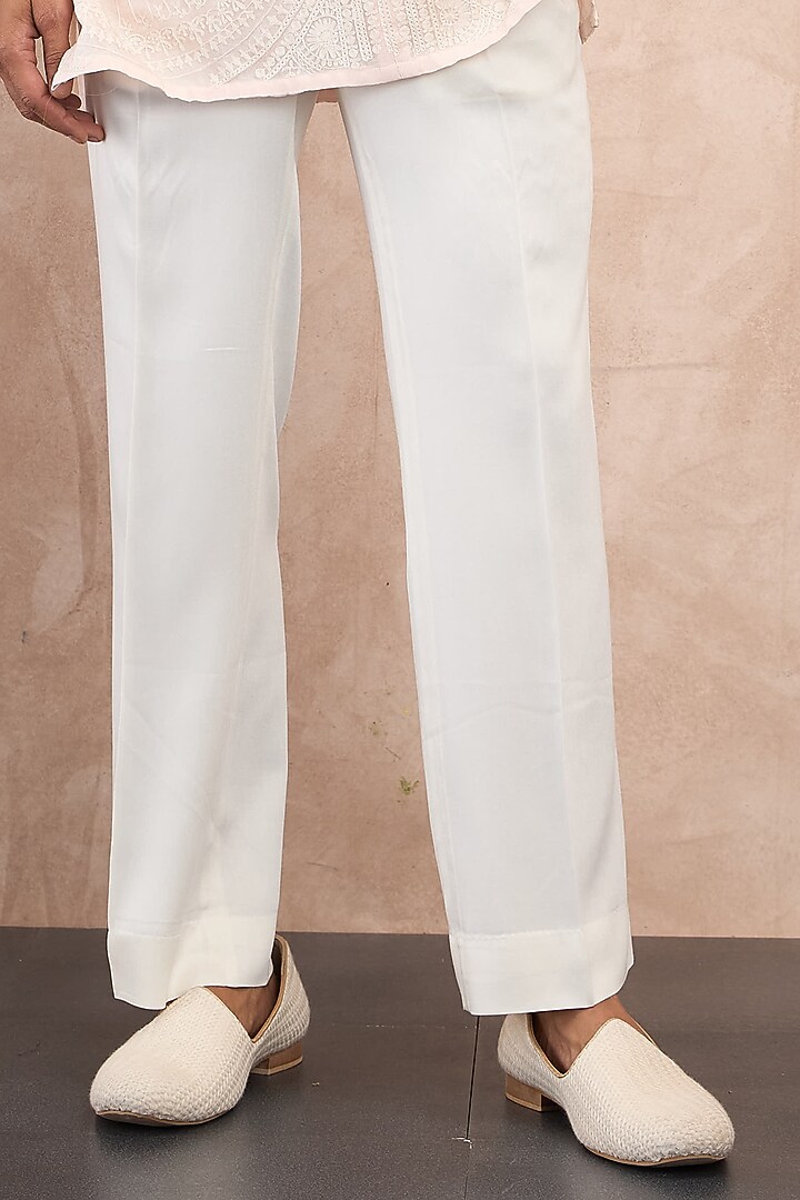 Powder Pink Organza Aari Embroidered Kurta Set by ARJAN DUGAL at Pernia's Pop Up Shop
