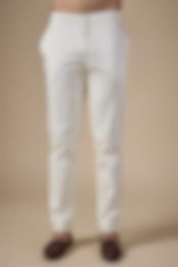 White Terry Rayon Pants by ARJAN DUGAL at Pernia's Pop Up Shop
