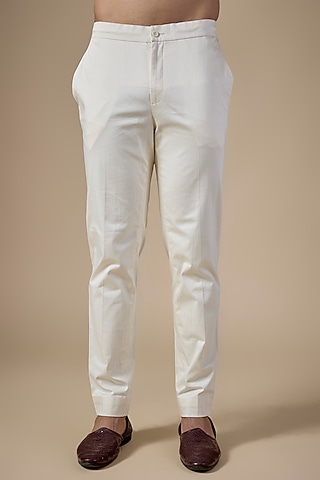 White Terry Rayon Pants by ARJAN DUGAL