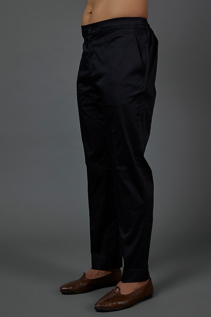 Black Viscose Silk Groom Sherwani Set by ARJAN DUGAL at Pernia's Pop Up Shop