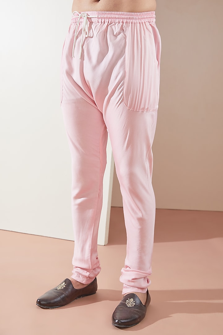 Pink Modal Floral Printed Kurta Set by ARJAN DUGAL at Pernia's Pop Up Shop