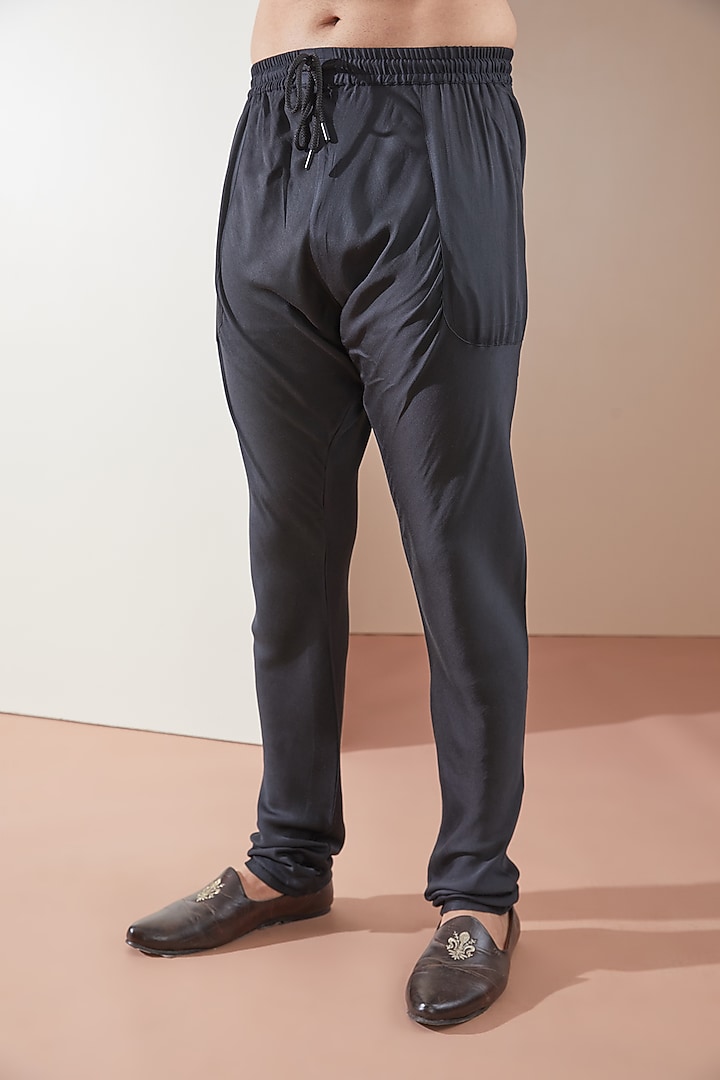 Dark Teal Modal Floral Printed Kurta Set by ARJAN DUGAL at Pernia's Pop Up Shop