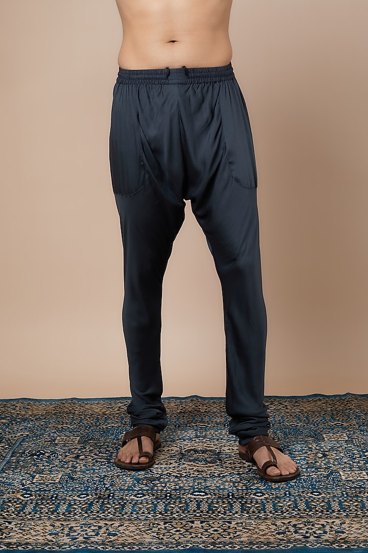 Dark Grey Modal Floral Printed Kurta Set by ARJAN DUGAL at Pernia's Pop Up Shop