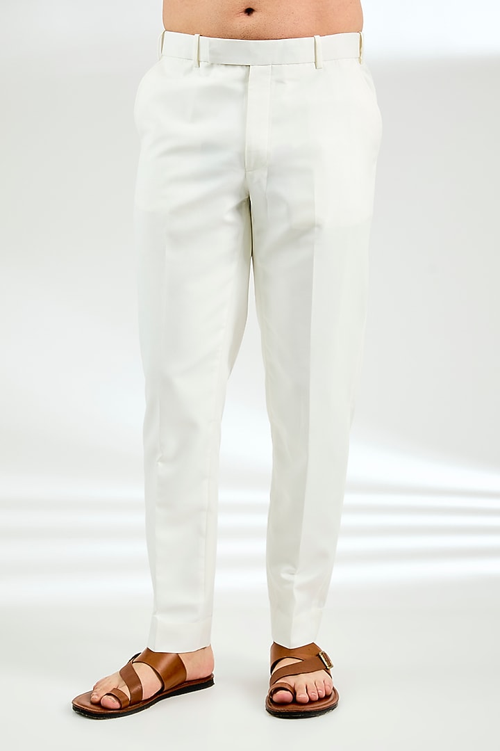 Ivory Organza Bead Hand Embroidered Kurta Set by ARJAN DUGAL at Pernia's Pop Up Shop