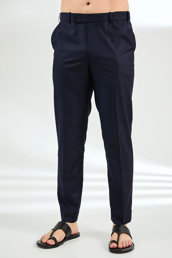 Navy Viscose Pintuck Kurta Set by ARJAN DUGAL at Pernia's Pop Up Shop