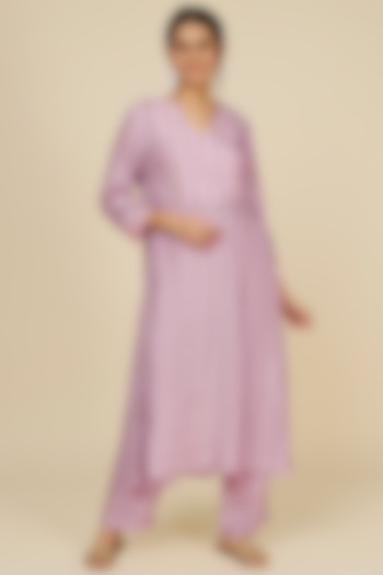 Lavender Silk Tunic Set by Label Anushree