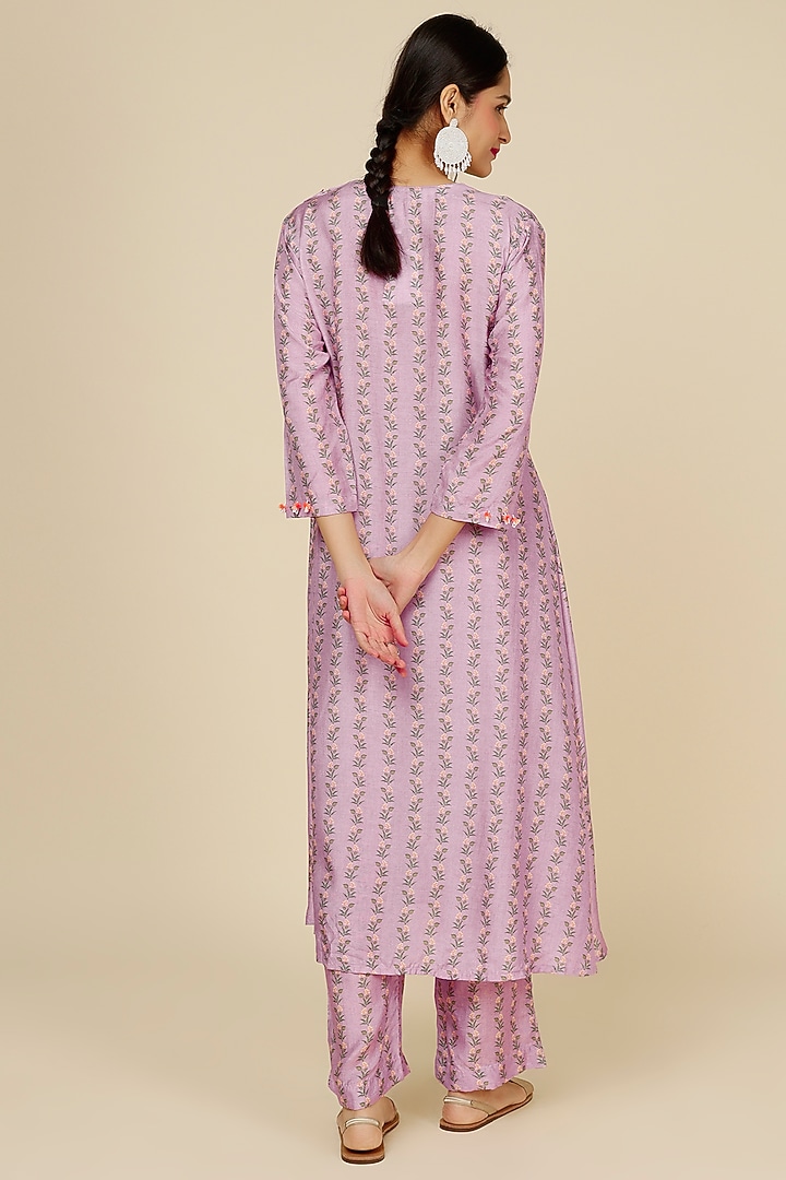 Lavender Silk Tunic Set by Label Anushree at Pernia's Pop Up Shop