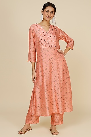 Blush Pink Printed Tunic Set by Label Anushree
