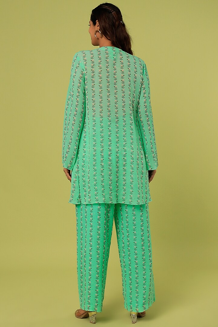 Mint Green Embroidered Tunic Set by Label Anushree at Pernia's Pop Up Shop