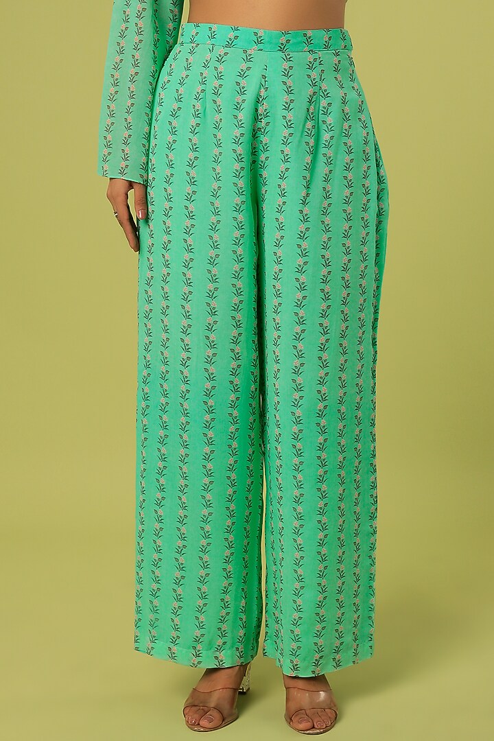 Mint Green Embroidered Tunic Set by Label Anushree at Pernia's Pop Up Shop