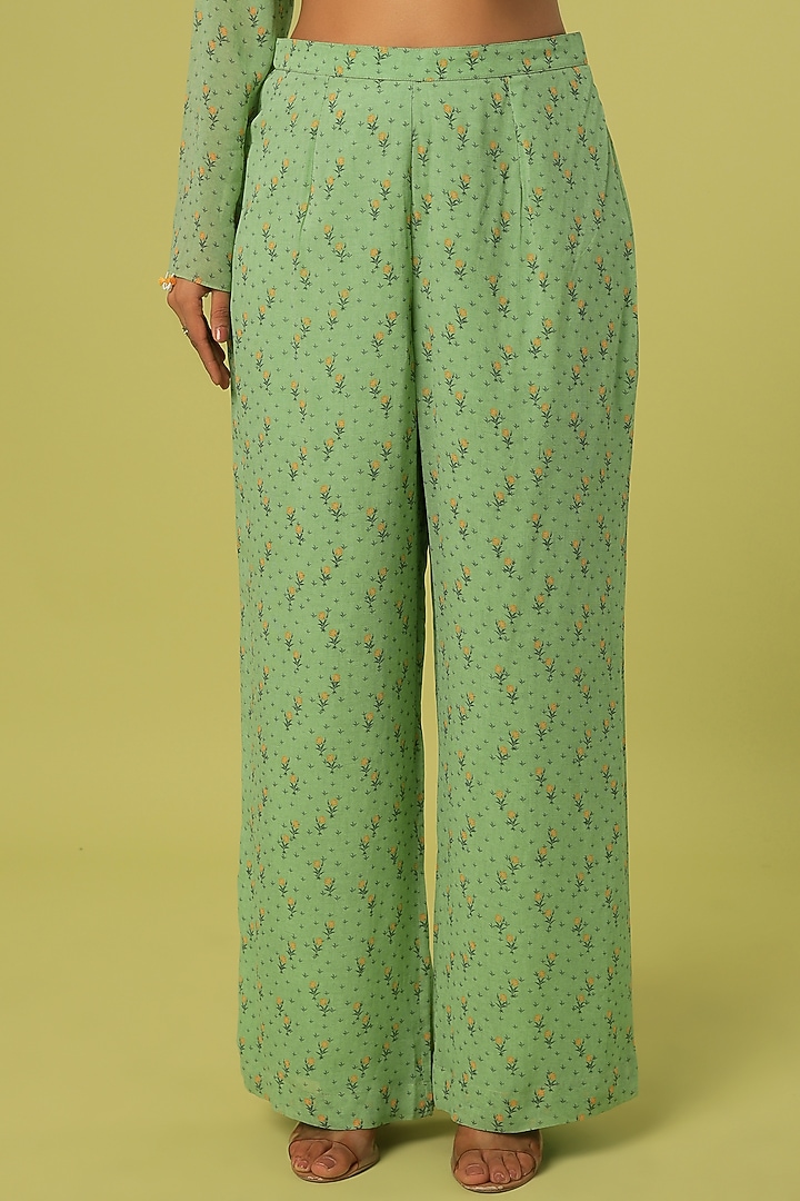 Sage Green Embroidered Tunic Set by Label Anushree at Pernia's Pop Up Shop