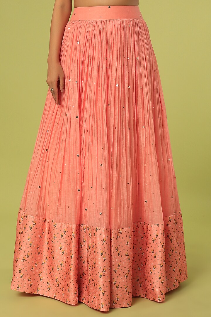 Pink Georgette Wedding Lehenga Set by Label Anushree at Pernia's Pop Up Shop