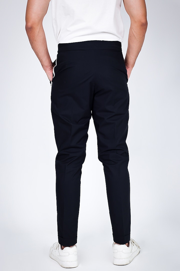 Black Poplin Embroidered Trousers by Arya Giri Men at Pernia's Pop Up Shop