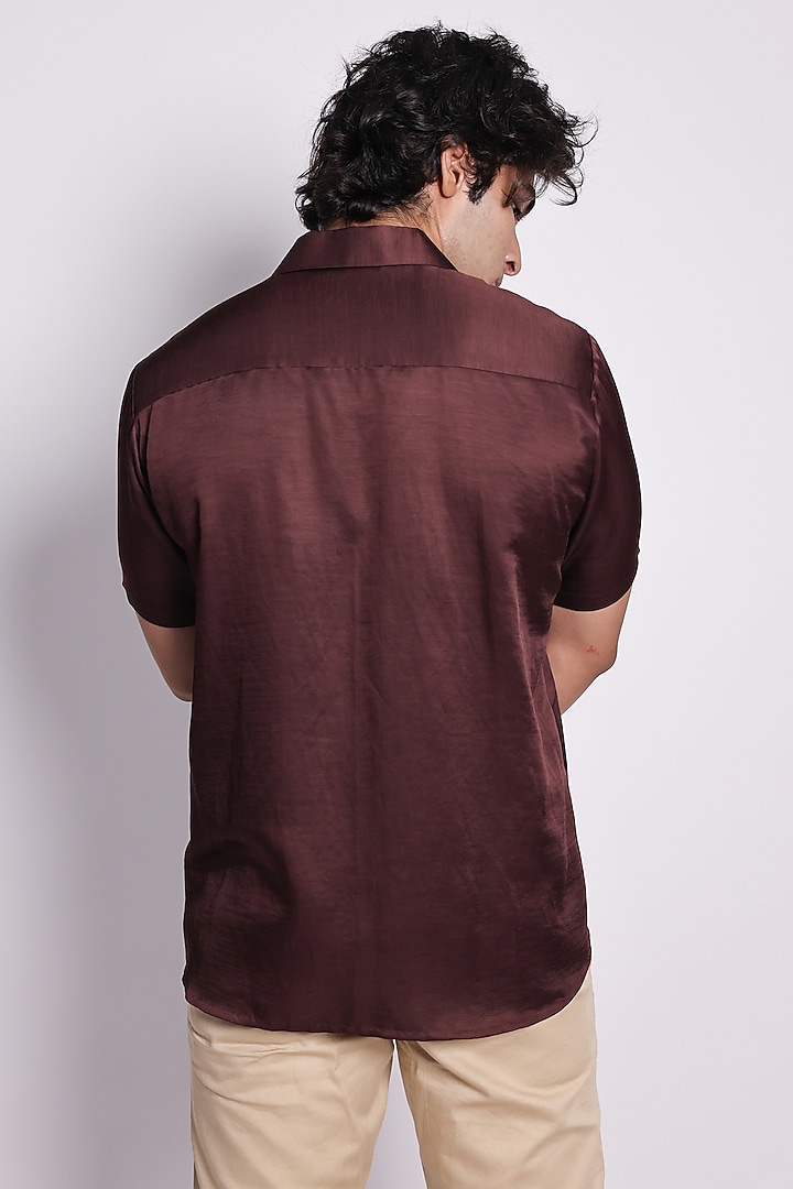 Multi-Colored Linen Satin Printed & Embroidered Wedding Shirt by ARYA GIRI MEN at Pernia's Pop Up Shop