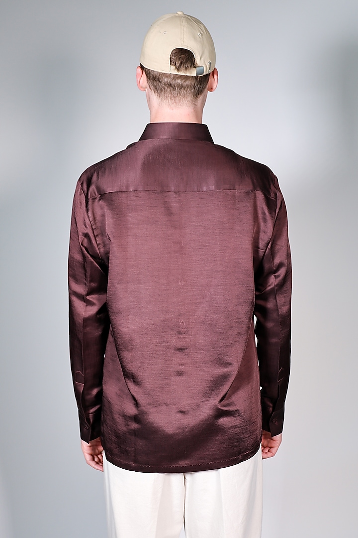 Multi-Colored Linen Satin Printed & Embroidered Party Wear Shirt by ARYA GIRI MEN at Pernia's Pop Up Shop